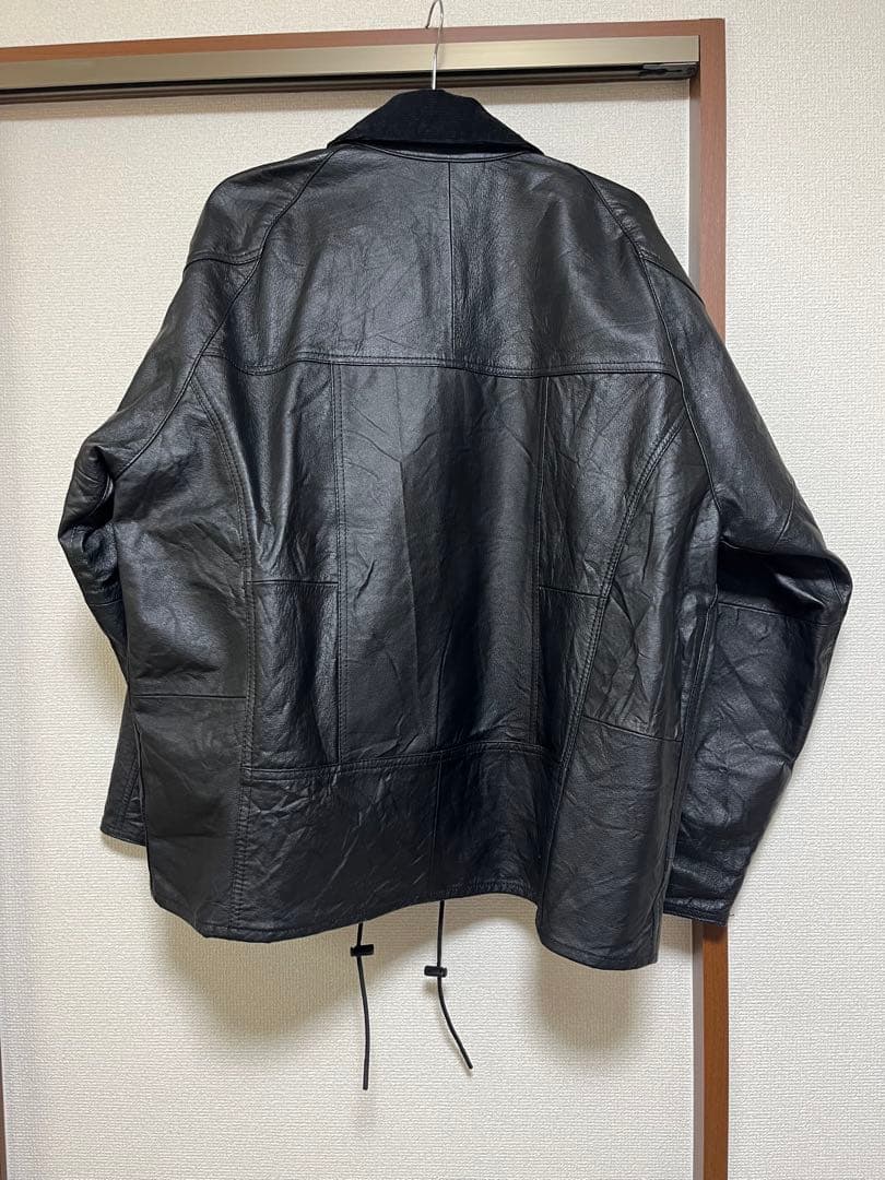 yoused レザー ドライバーズジャケット 黒