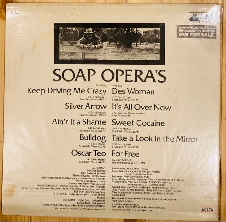 Catfish Hodge Soap Opera's プロモ 希少盤 レコード