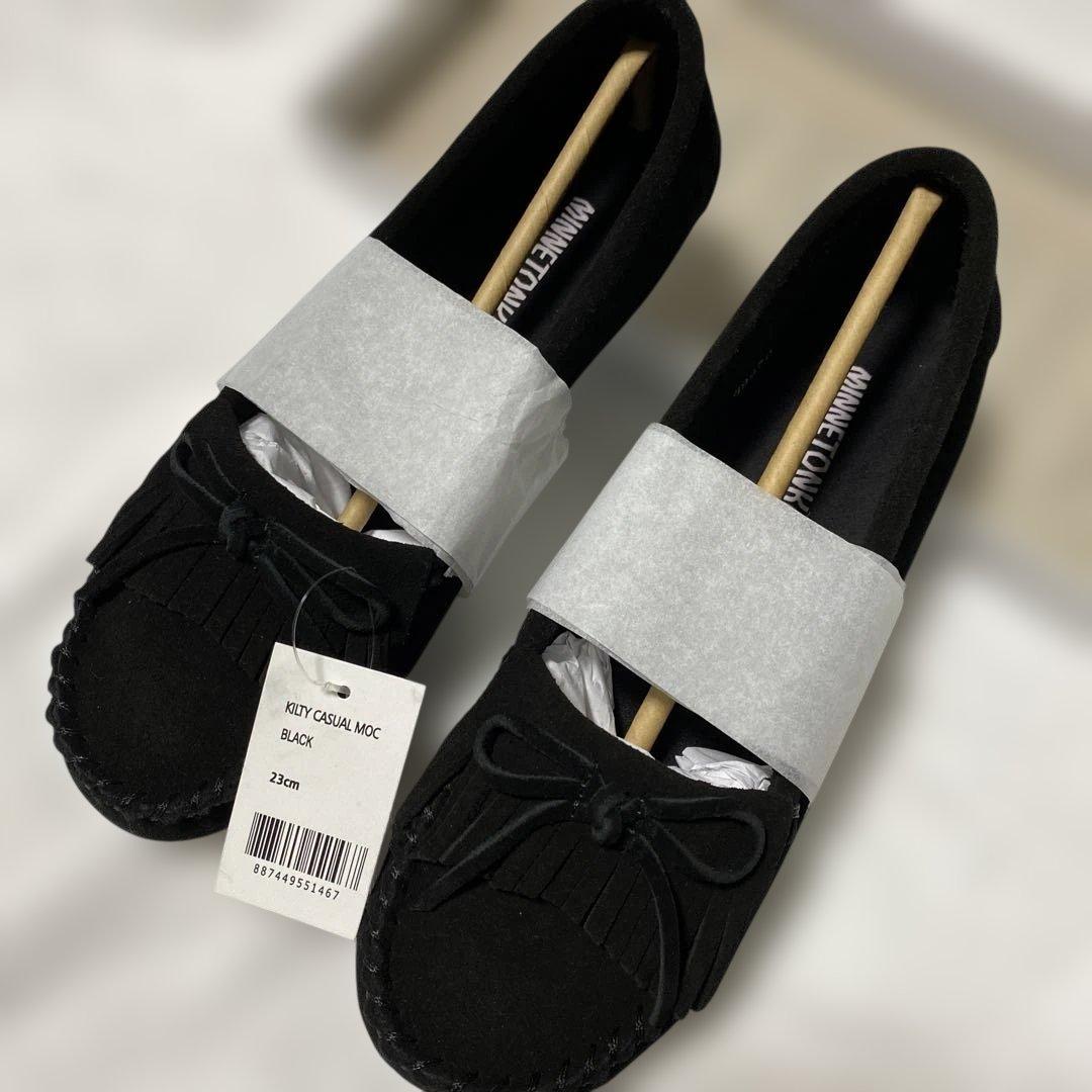 ミネトンカMINNETONKA キルティKILTYモカシン 23㎝ブラック