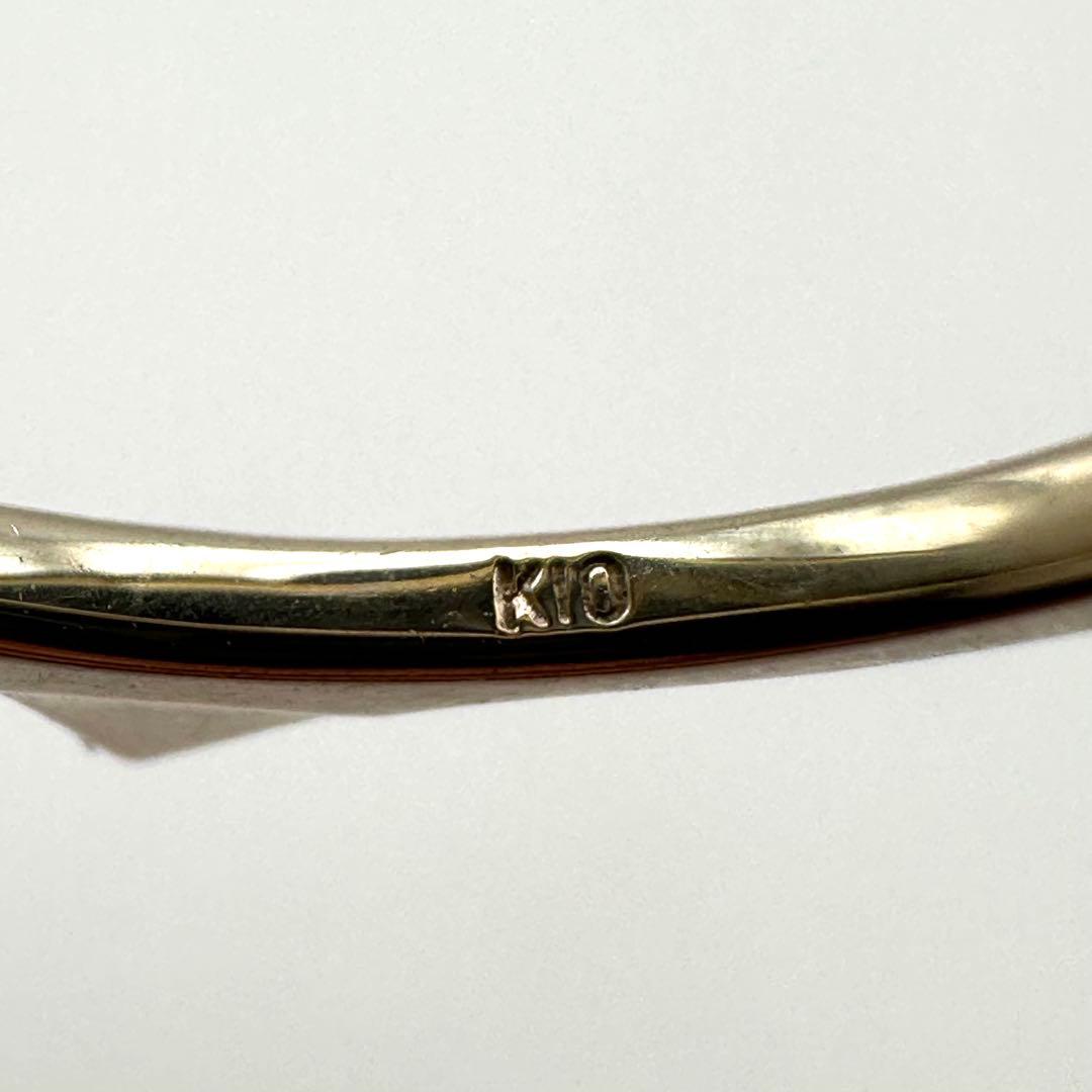 【良品】K10 ピンキーリング 猫耳 ダイヤモンド0.01ct キャット 指輪