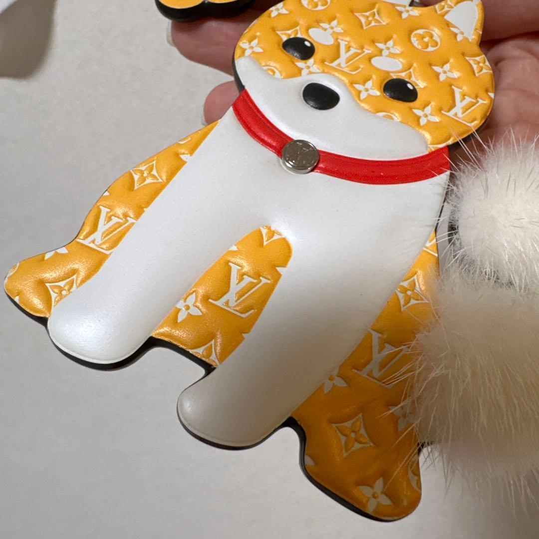 ルイヴィトン ポルトクレ Lv シバ 犬 ドッグ 柴犬 キーリング