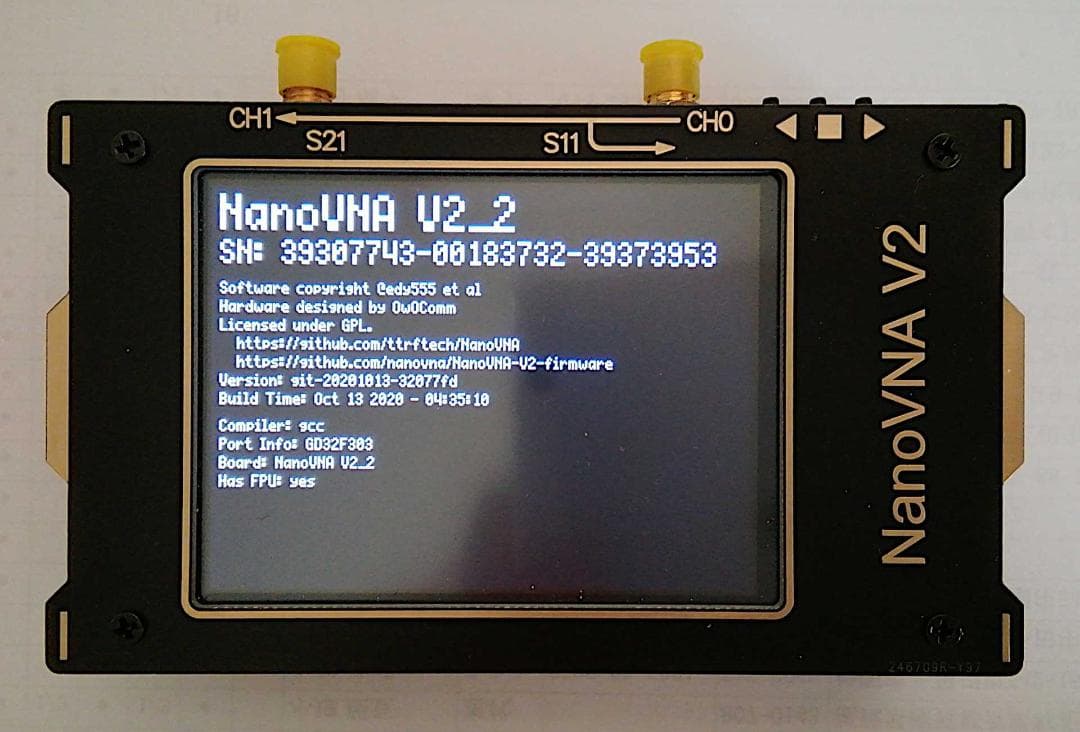 NanoVNA V2 ベクトルネットワークアナライザー　(3.2インチ版)