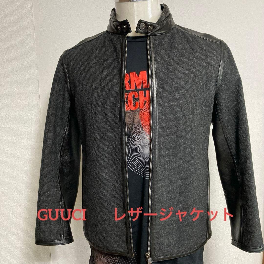 ☆GUCCI☆グッチ　レザージャケット　表記46（M相当）　真贋鑑定済み正規品