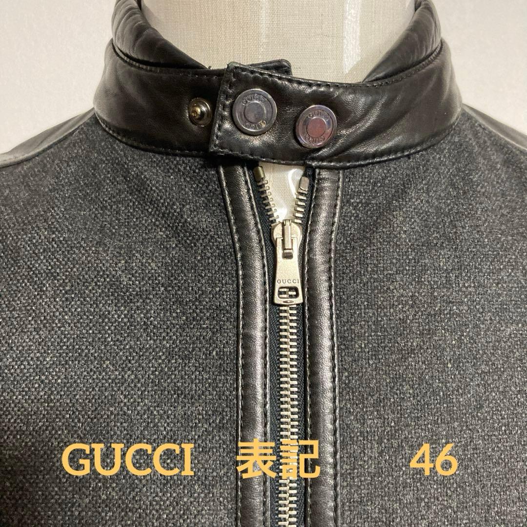 ☆GUCCI☆グッチ　レザージャケット　表記46（M相当）　真贋鑑定済み正規品
