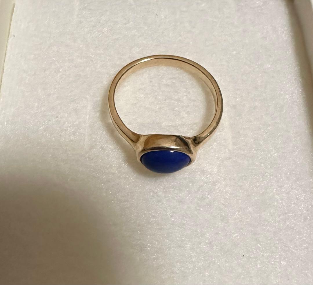 ラピスラズリ　k10イエローゴールドリング【美品】