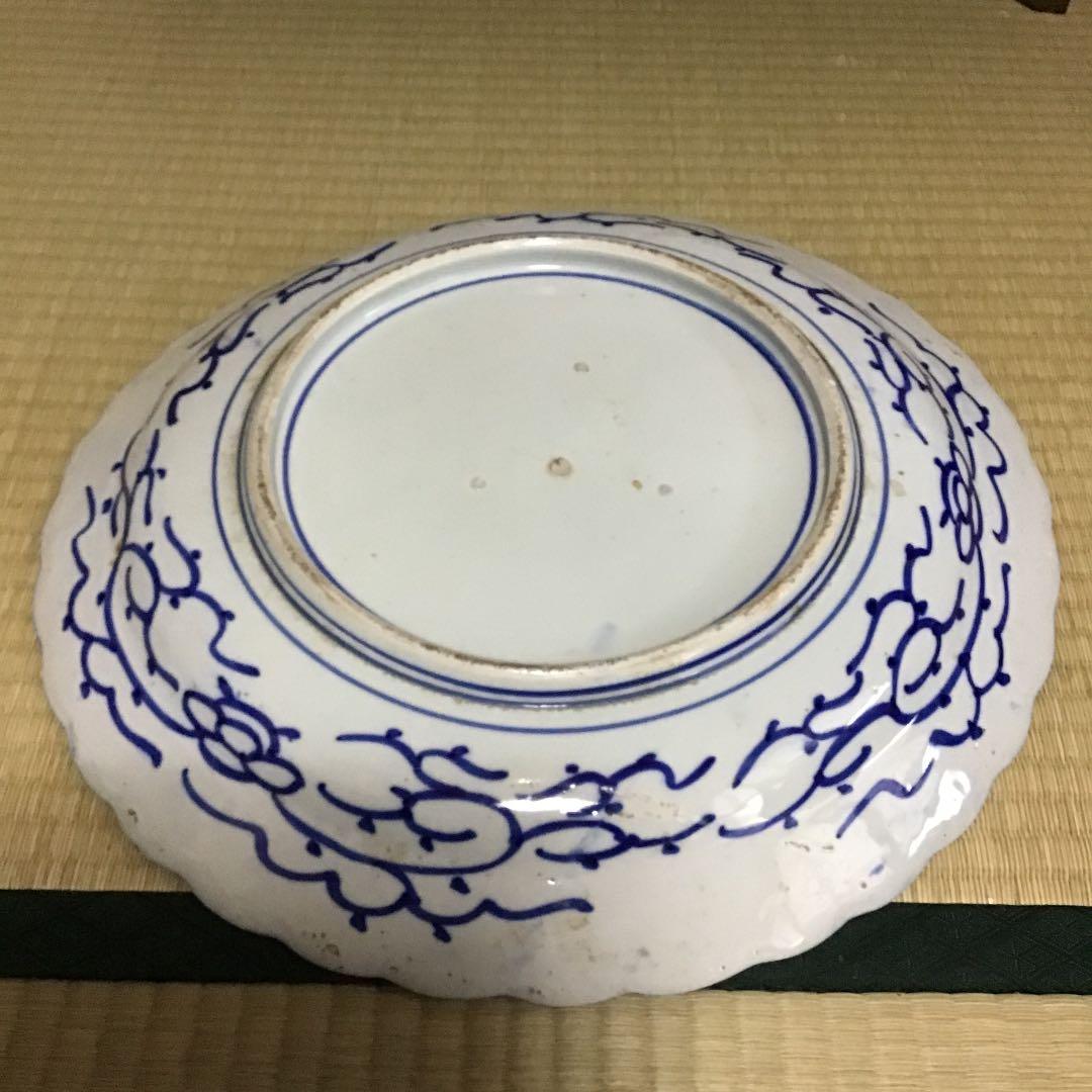 古伊万里染付花の図大皿