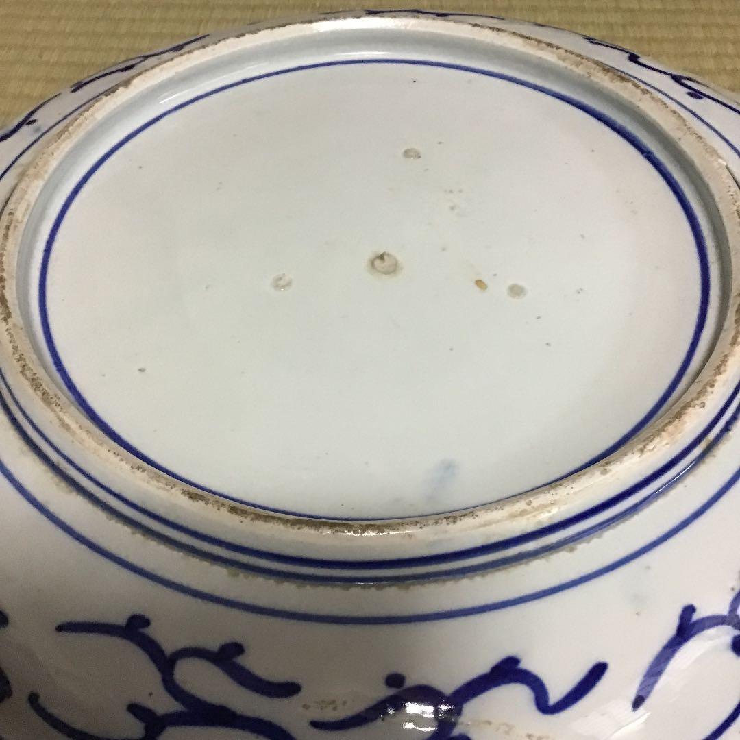 古伊万里染付花の図大皿
