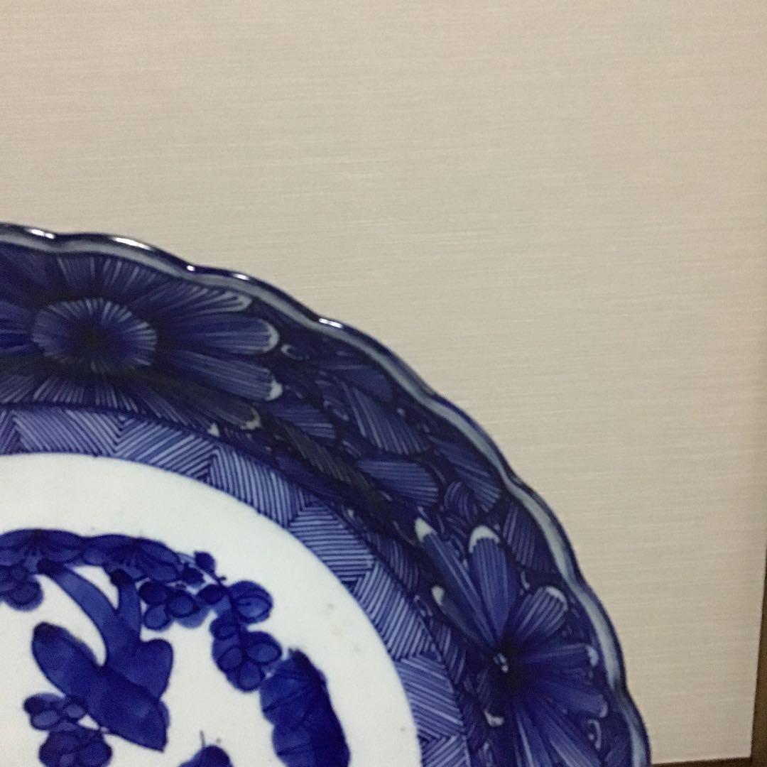 古伊万里染付花の図大皿