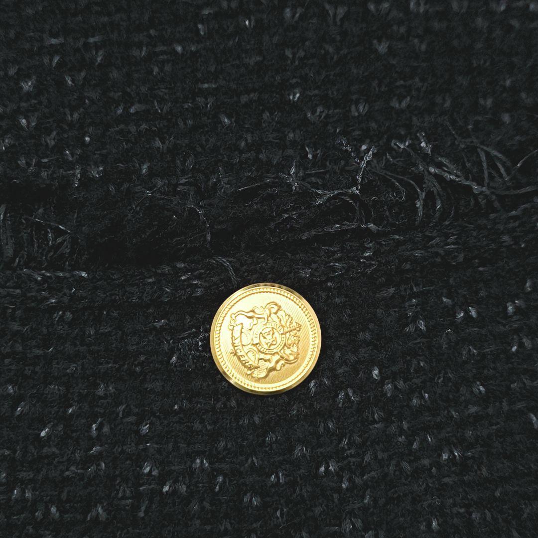 IENA ADAWAS ツイード ベスト　金ボタン 　ブラック　卒業式