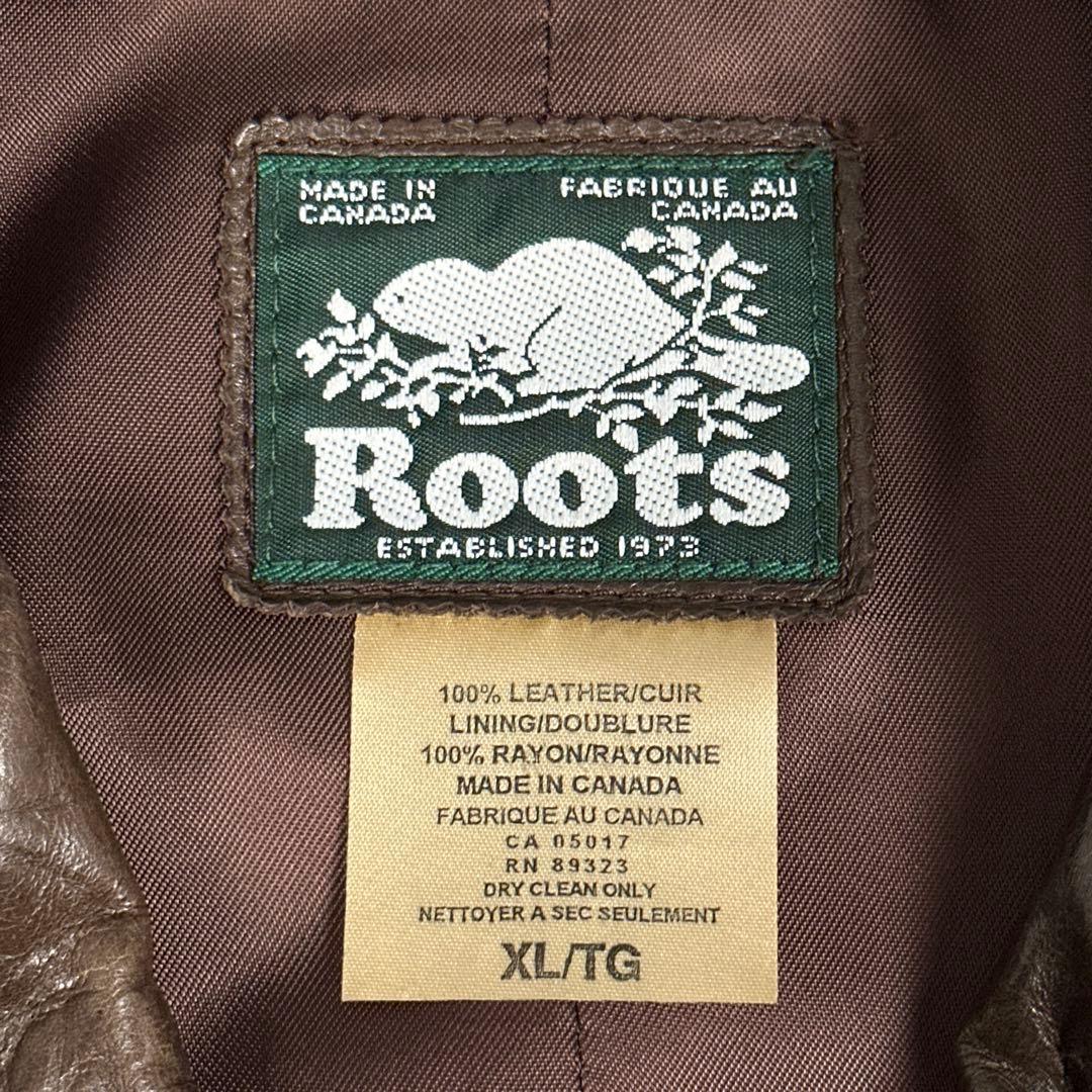 ROOTS 90s 00s ビンテージ レザー カーコート ルーツ