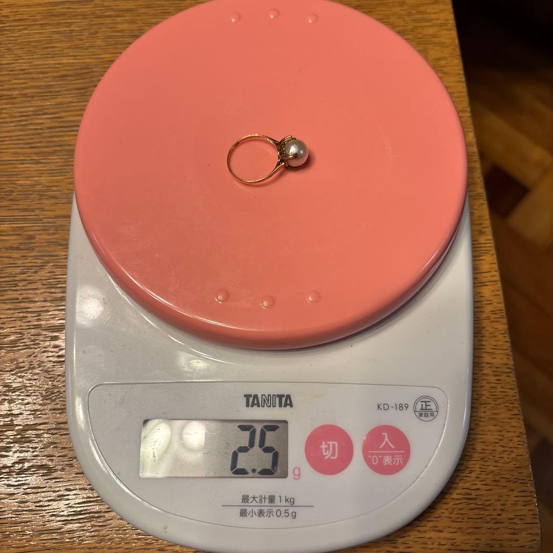 パール　K18リング