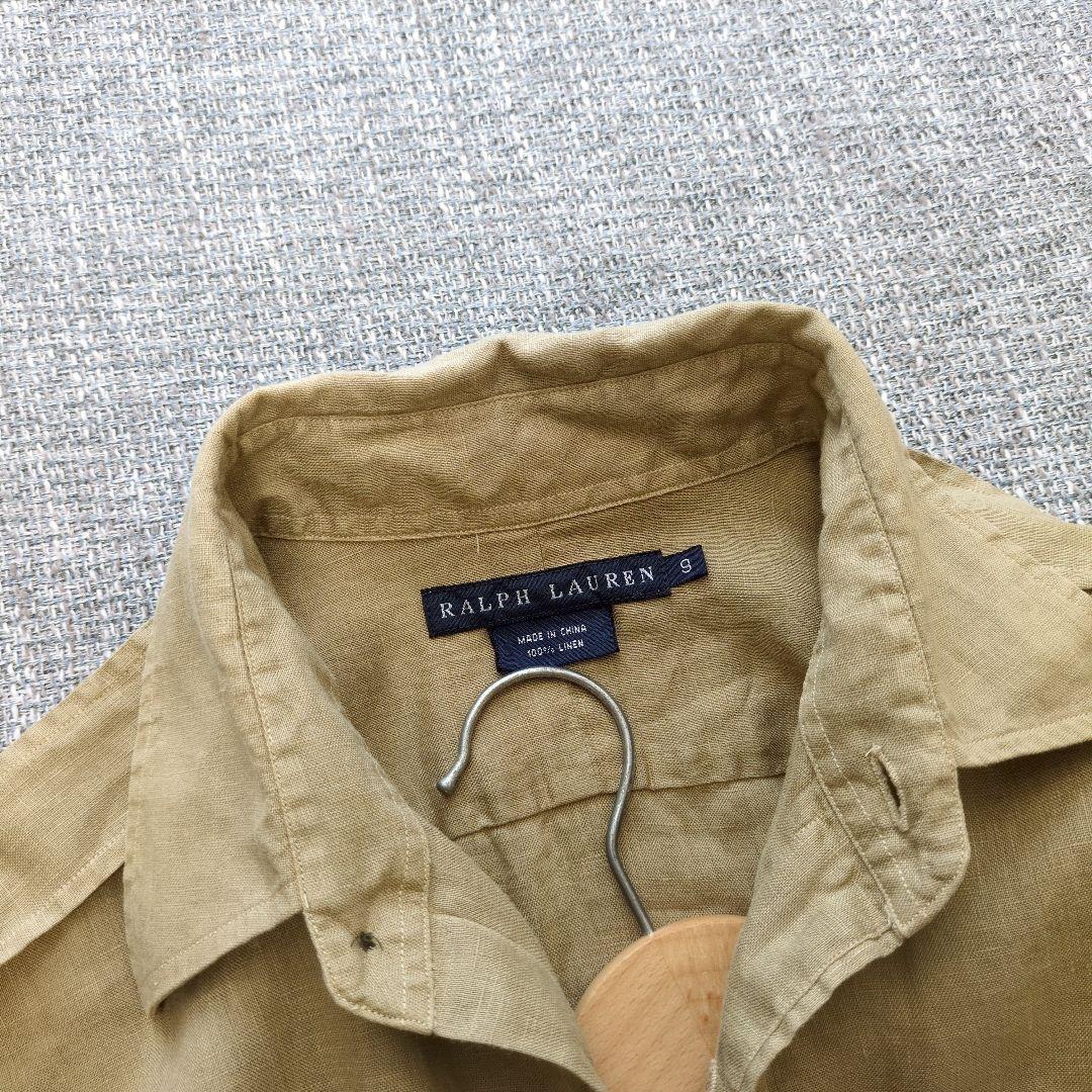 ラルフローレン　国内正規品　美シルエット　リネンシャツ　サファリシャツ