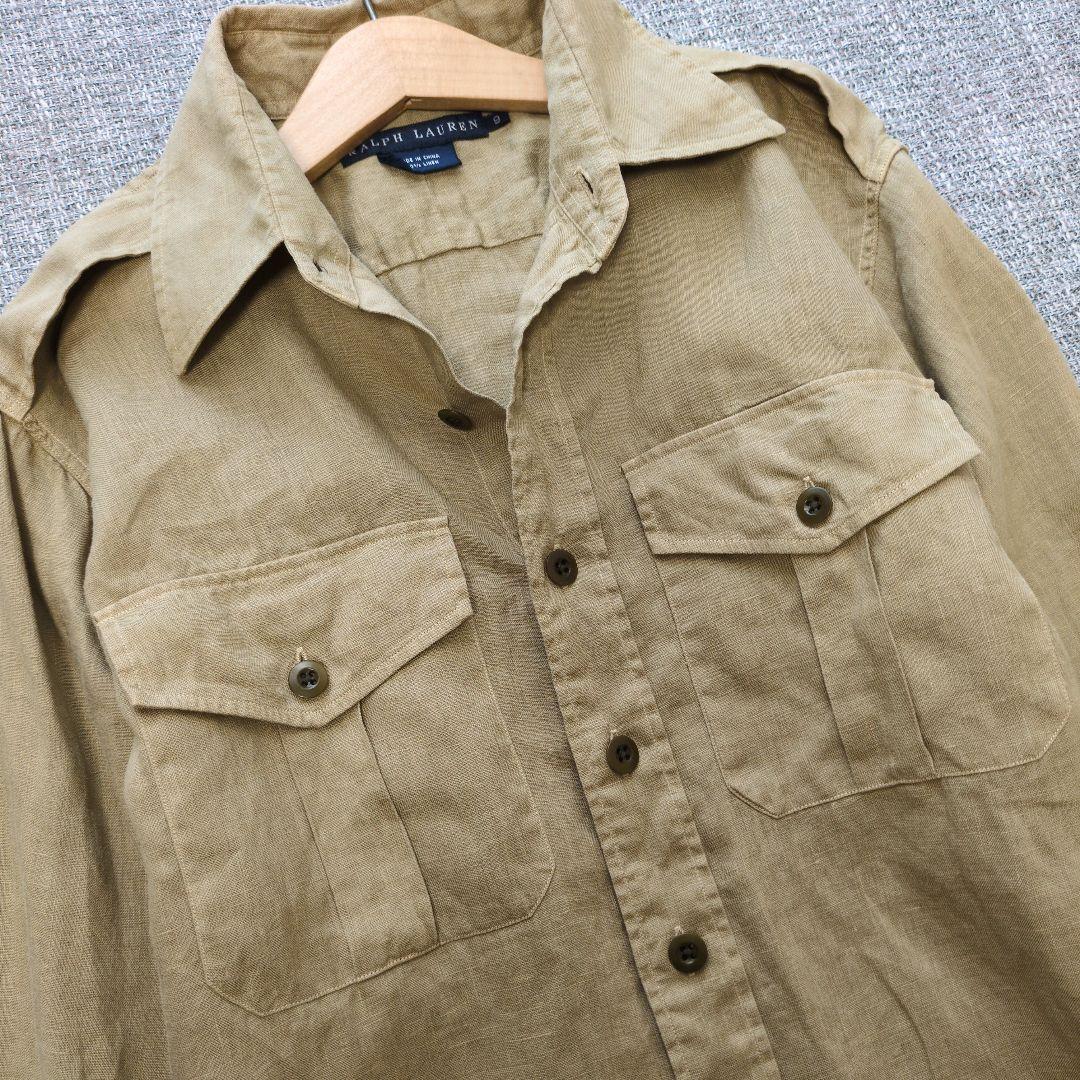 ラルフローレン　国内正規品　美シルエット　リネンシャツ　サファリシャツ