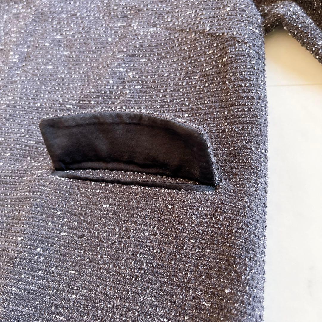 美品★アンタイトル【大きいサイズ✨4】ツイードライク ジャージ サックワンピース