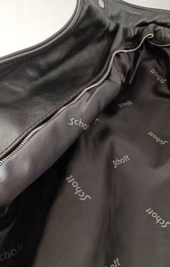 美品‼️Schott ブラック ライダースジャケット　革ジャン　レザージャケット