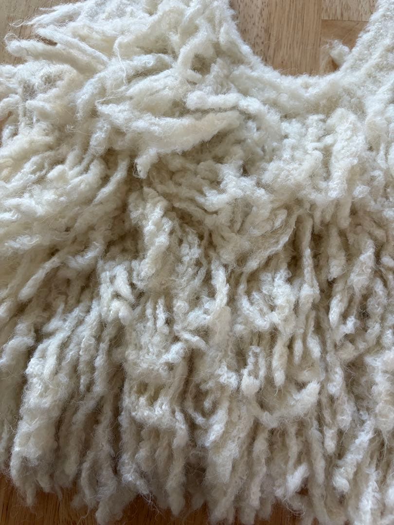 【anuke】アンヌーク　Fringe Knit Bustier アイボリー