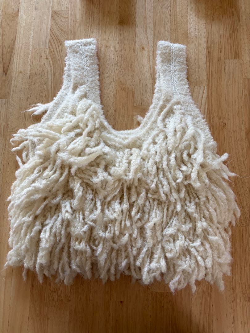 【anuke】アンヌーク　Fringe Knit Bustier アイボリー
