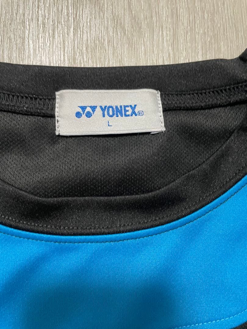 YONEX バドミントンシャツ Lサイズ 黒/青