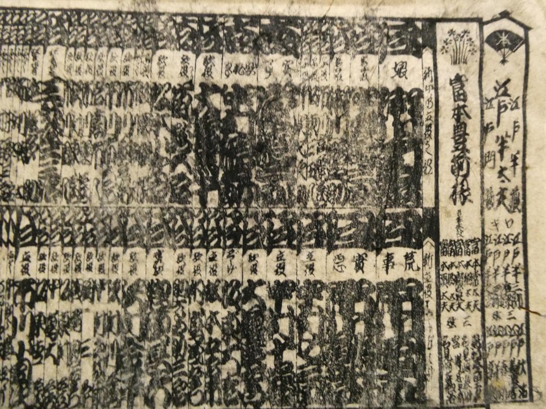 浮世絵 絵番付 鳥居清満 文政三年辰霜月 大芝居番付 江戸歌舞伎古版木版摺
