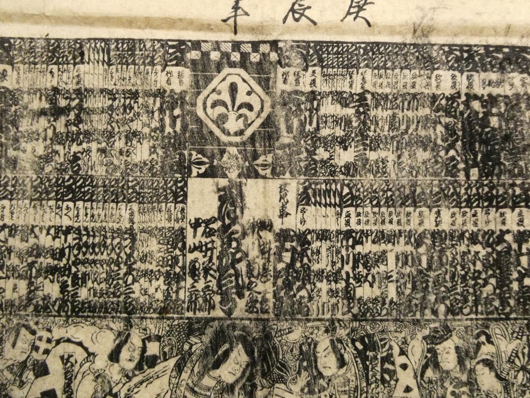 浮世絵 絵番付 鳥居清満 文政三年辰霜月 大芝居番付 江戸歌舞伎古版木版摺