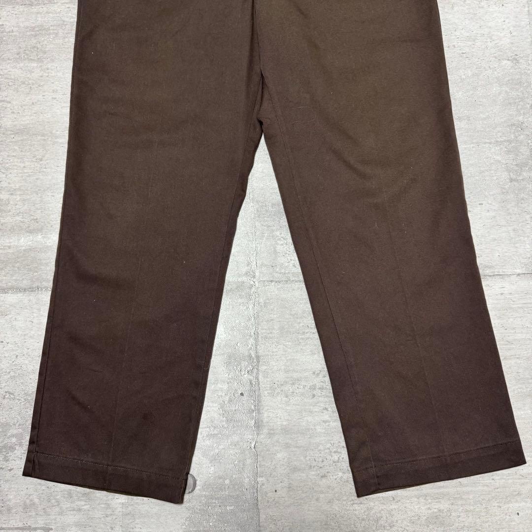 80s USA製 Dickies874 ブラウン チビタグ チノパン W38 茶
