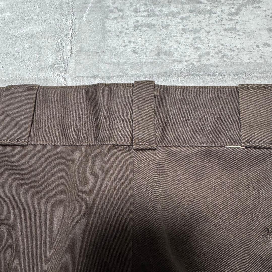 80s USA製 Dickies874 ブラウン チビタグ チノパン W38 茶