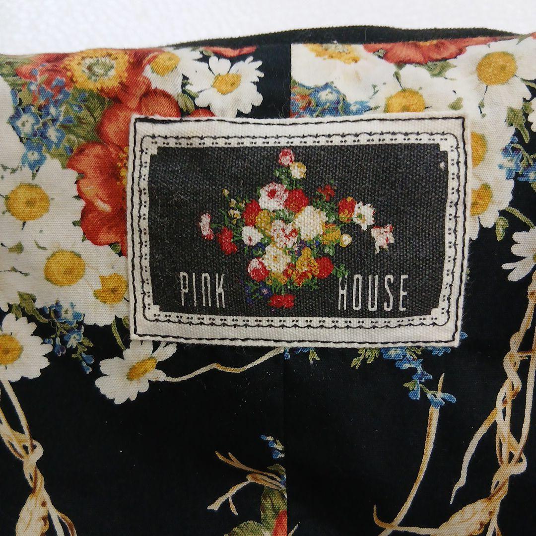 春一番PINK HOUSE ブラック花柄刺繍ベスト総柄　未使用に近い