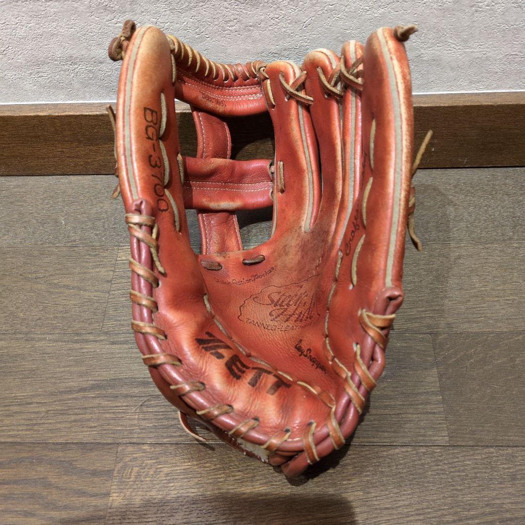 ZETT 軟式グローブ オレンジ BG-3700 即戦力 外野手　手入れ済み