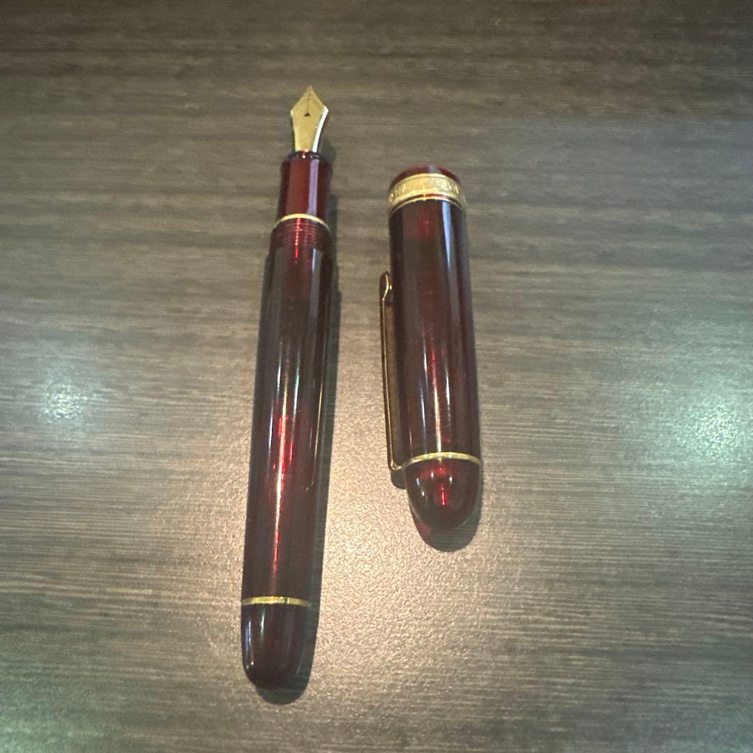 3776 プラチナ万年筆プレジデント赤細字14kニブ
