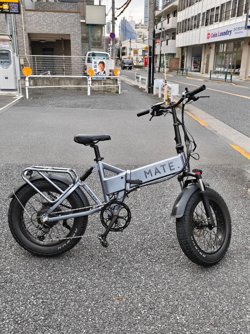 折りたたみ 電動アシスト自転車 ファットタイヤ グレー