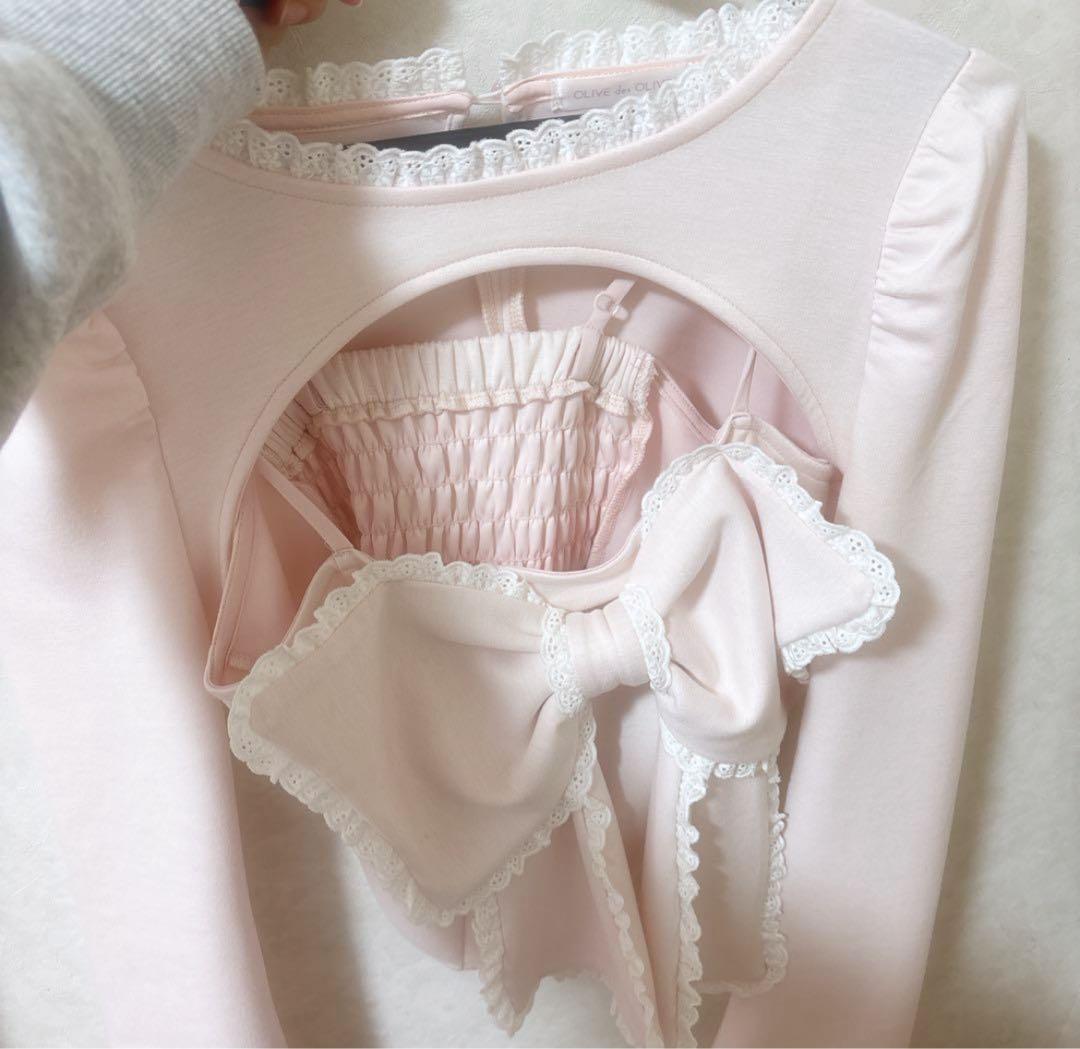OLIVE des OLIVE miko リボンビスチェセット ピンク