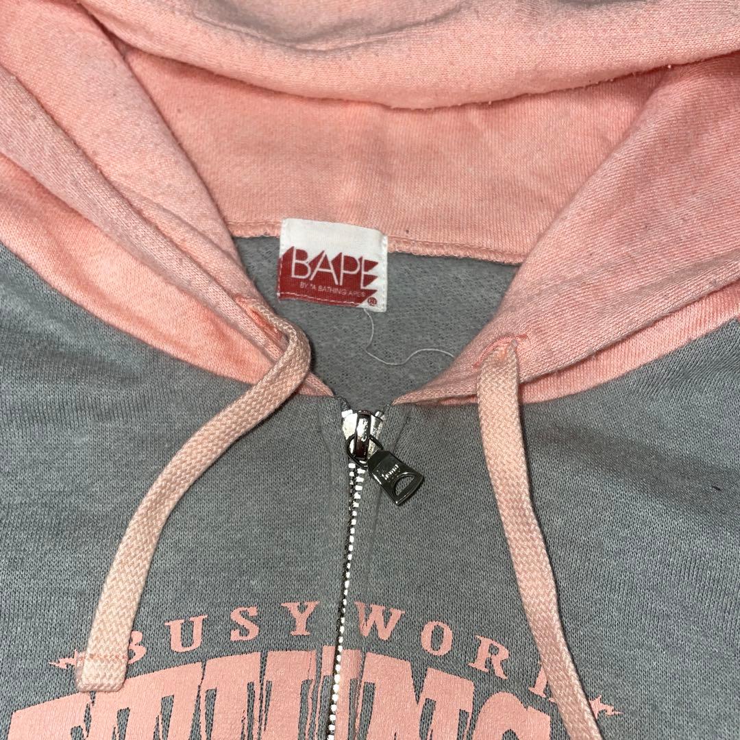 A BATHING APE BAPE 90s ピンク　ダブルジップパーカー