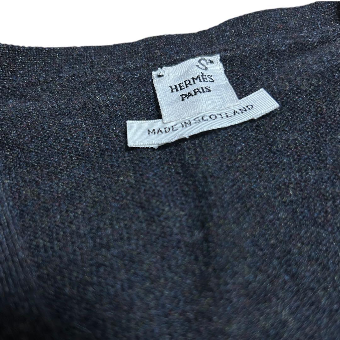 未使用品 HERMES エルメス カシミヤ ニットベスト 36 ダークグレー