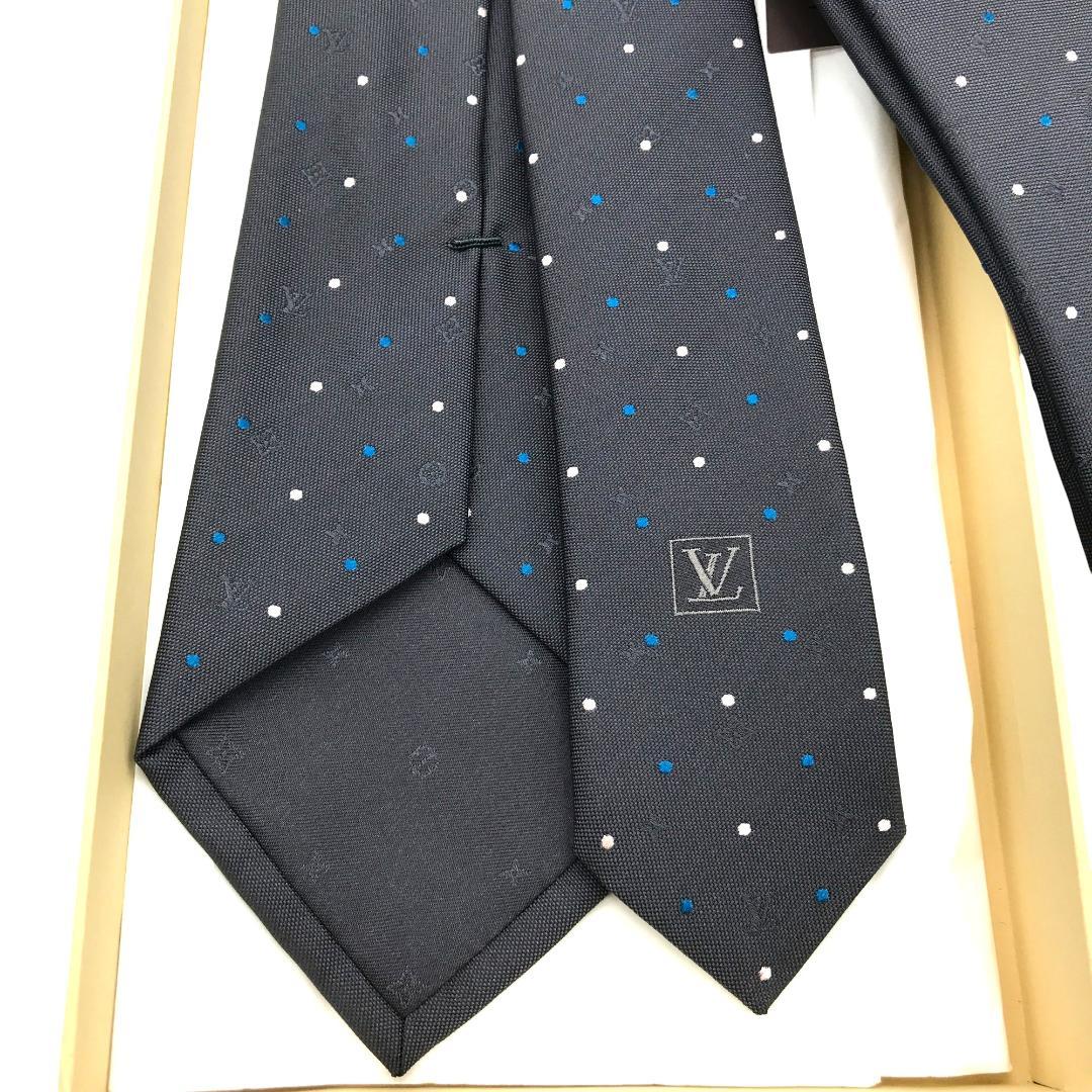 【未使用】LOUIS VUITTON ルイヴィトン ドット柄 ネクタイ シルク