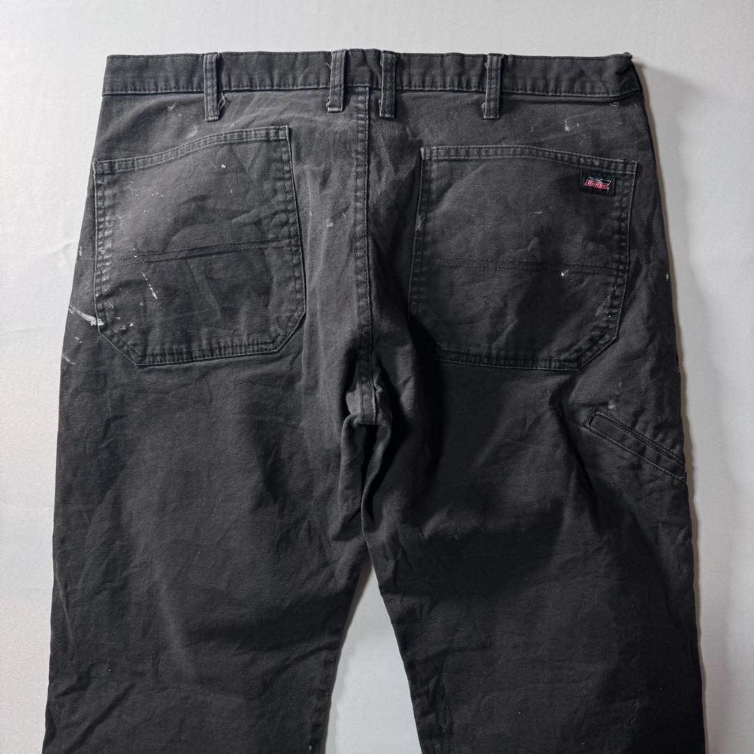 00s 古着 Dickies ダックペインターパンツ ブラック ペンキ w36