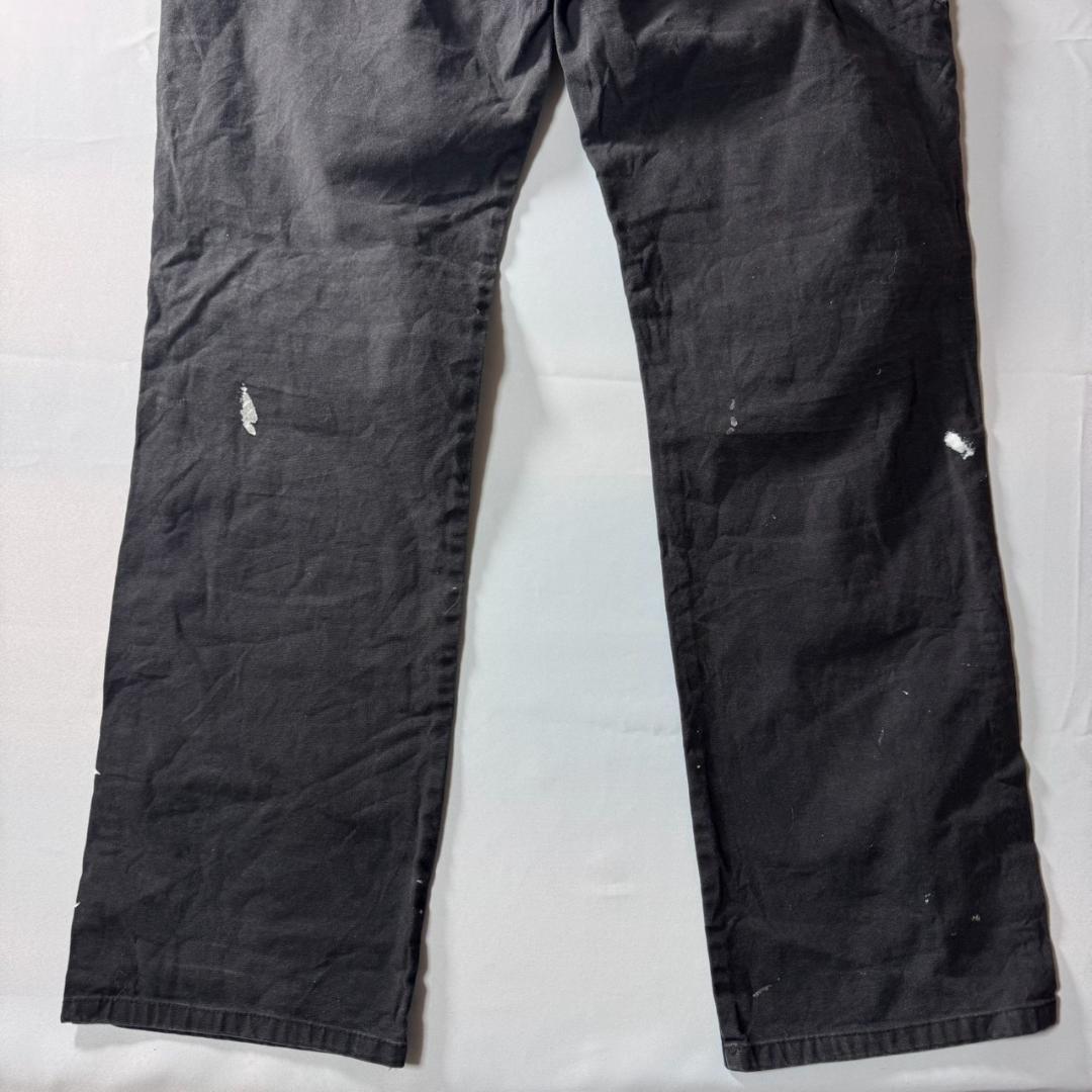 00s 古着 Dickies ダックペインターパンツ ブラック ペンキ w36