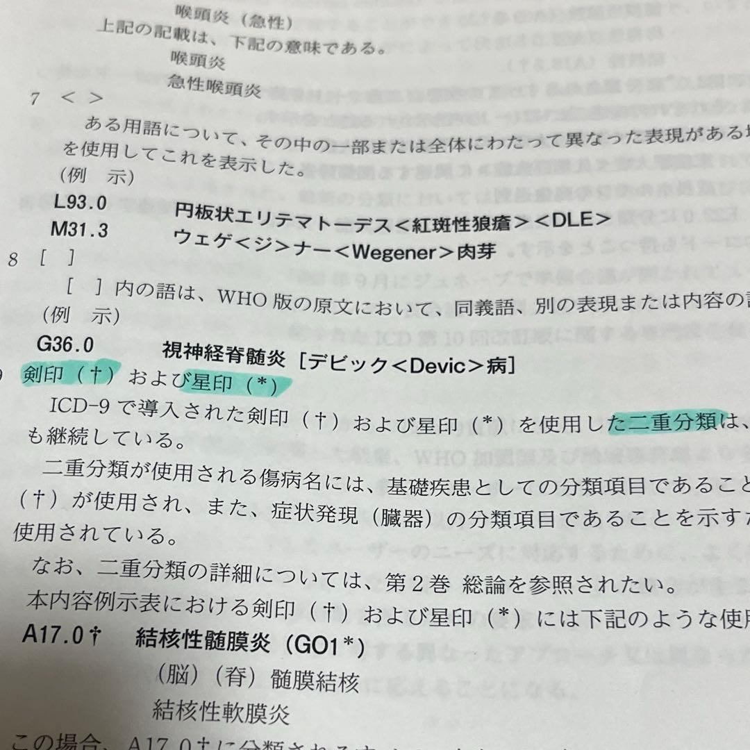 ICD-10 疾病、障害及び死因の統計分類提要 第1巻 第3巻