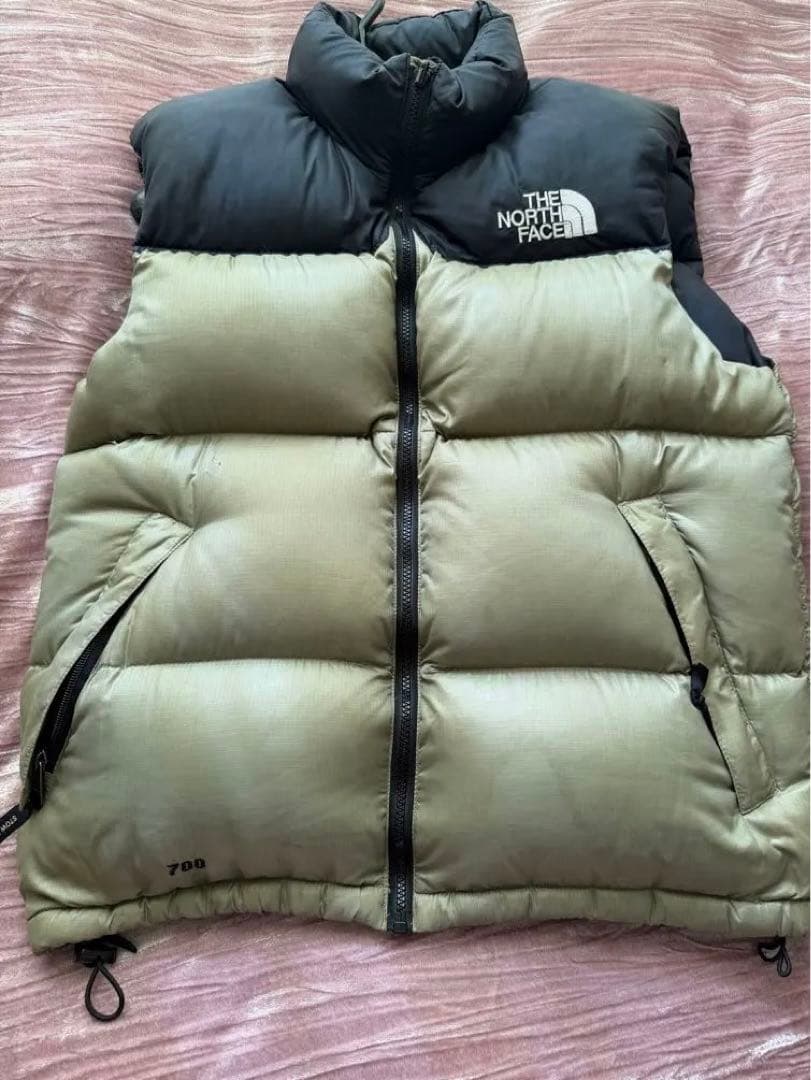 THE NORTH FACE ダウンベスト メンズM カーキー×ブラック