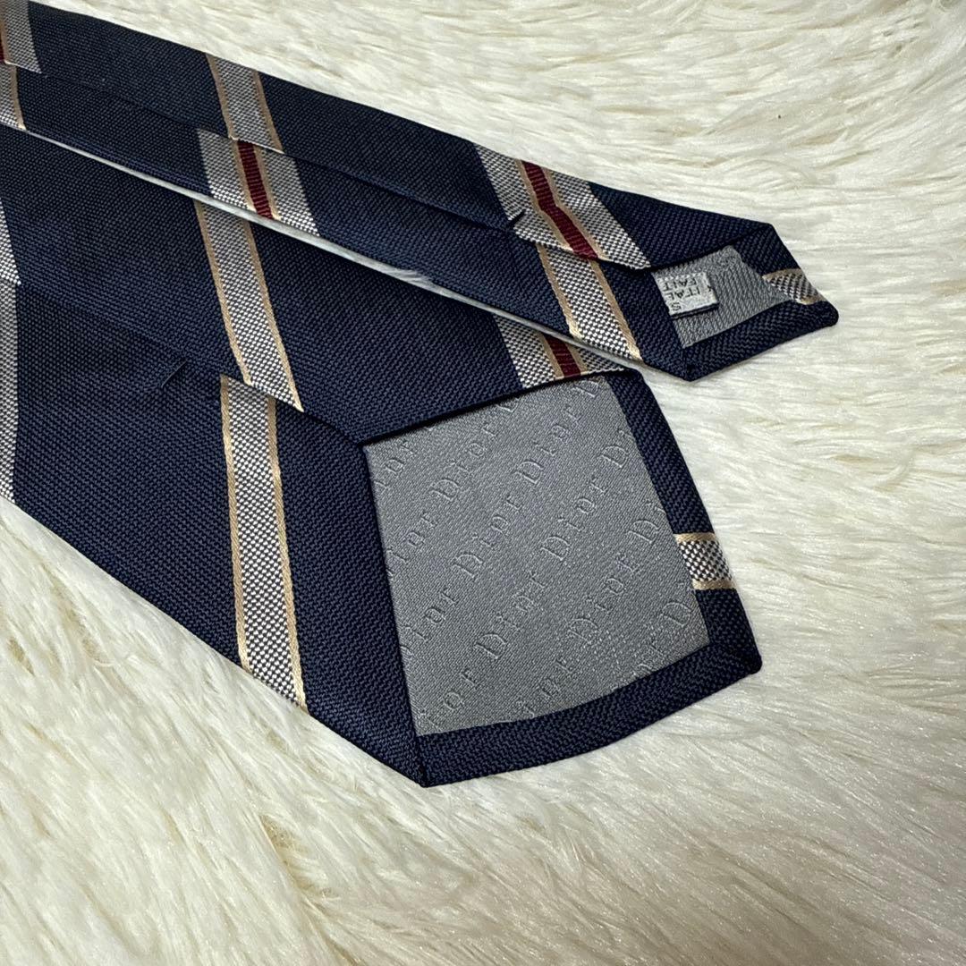 【美品】Christian Dior ネクタイ　高級シルク　レジメンタル