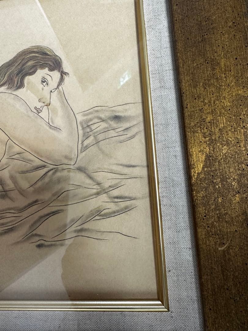 専用　Foujita 裸婦水彩画額　52✖️42cm け東0309②