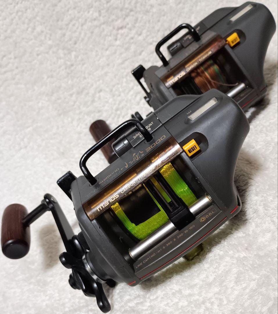 シマノチタノスタナトル小船GT3000&GT2000カウンター付両軸リール
