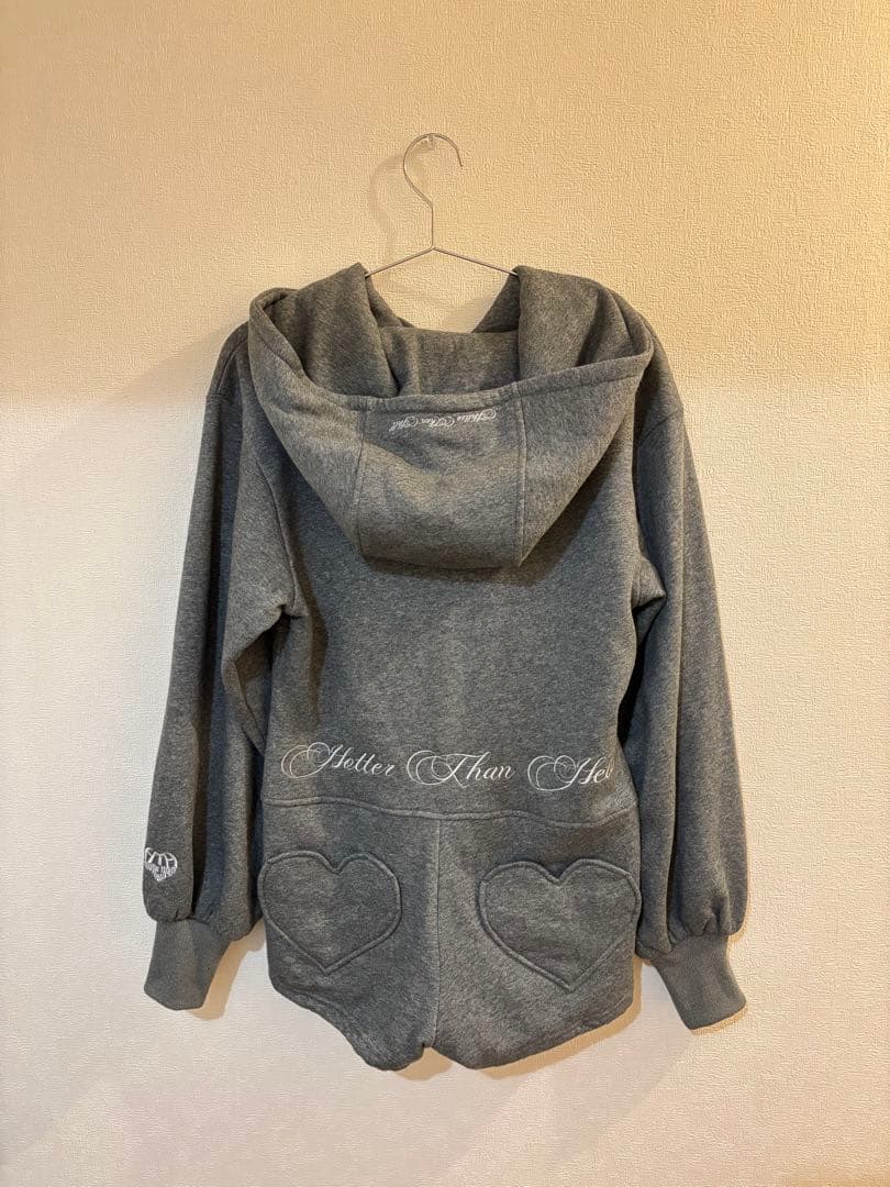 HTH sweat hood romper パーカー　charcoal