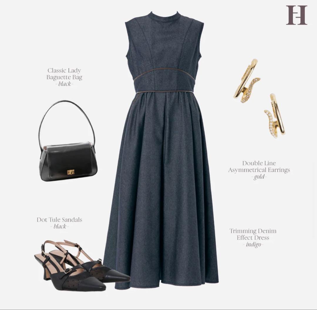 Herlipto Trimming Denim Effect Dress♡