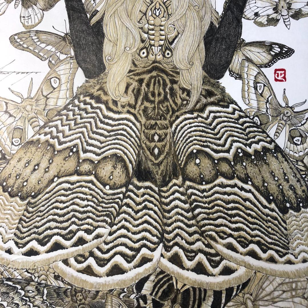 絵画 Moth Girl #001-3