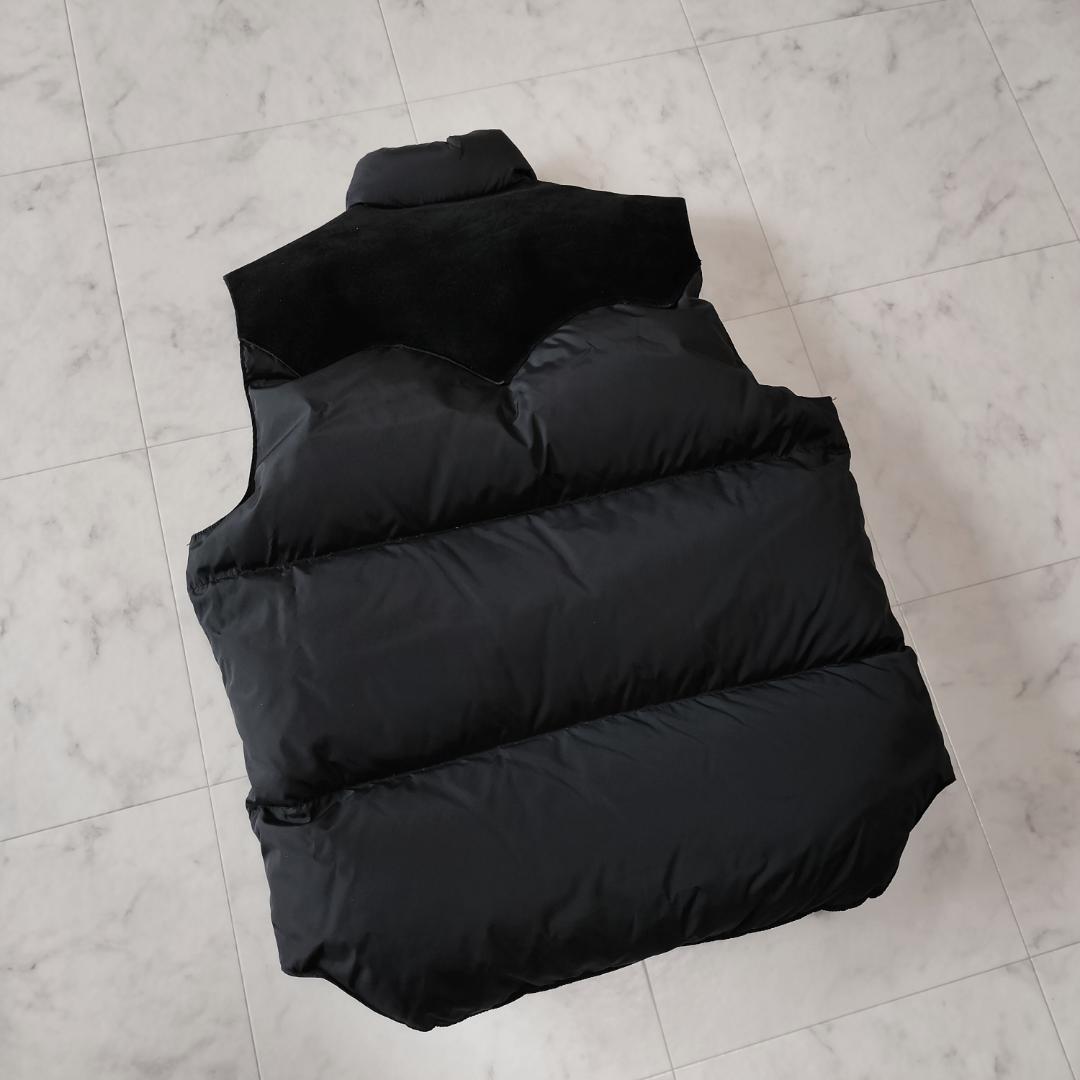 ロッキーマウンテンフェザーベッド ダウンベスト 42 XL スエードレザーヨーク