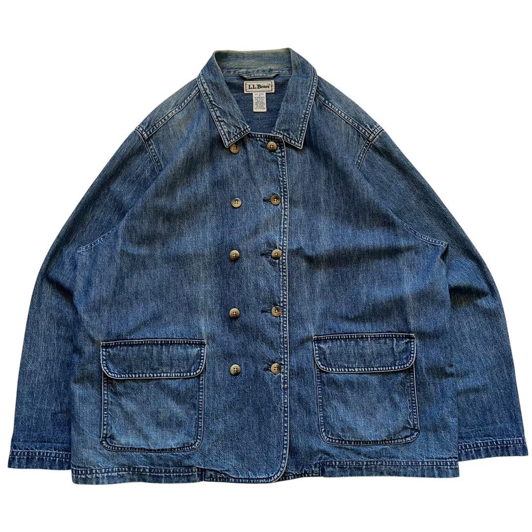 80~90s L.L.been デニムダブルブレストジャケット