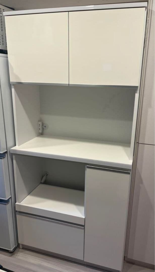 【東京都】食器棚 大川家具 レンジ台 キッチンボード 幅88.8cm