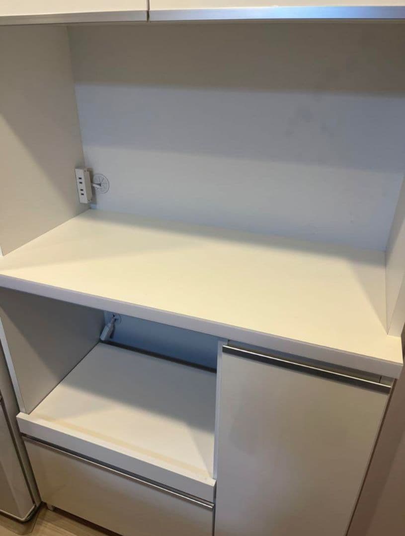 【東京都】食器棚 大川家具 レンジ台 キッチンボード 幅88.8cm