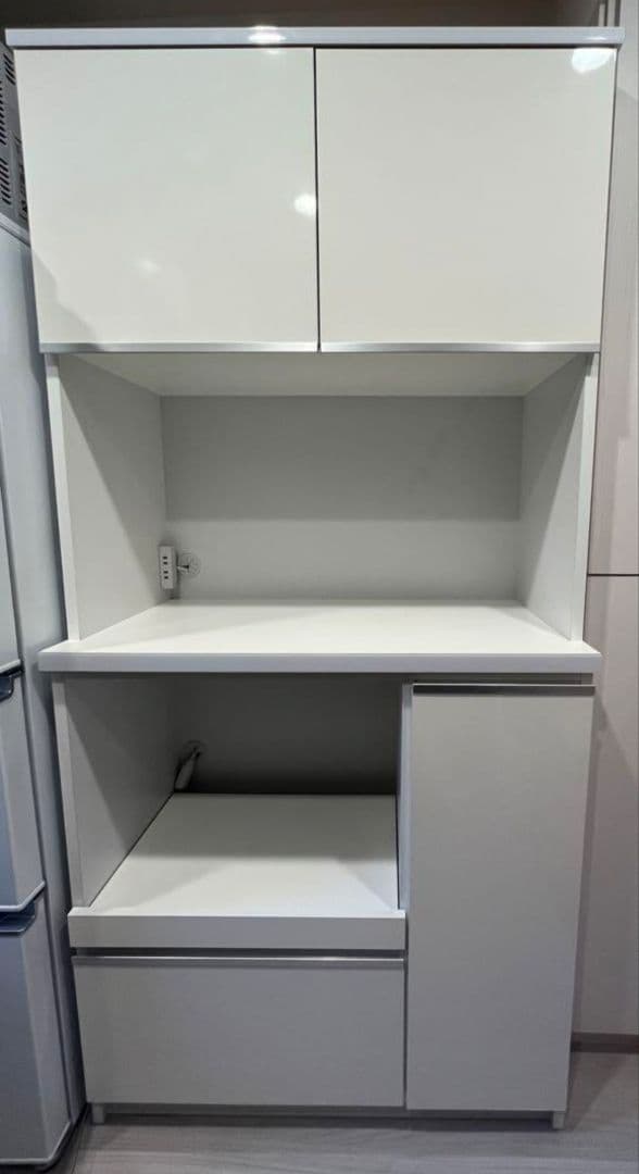【東京都】食器棚 大川家具 レンジ台 キッチンボード 幅88.8cm