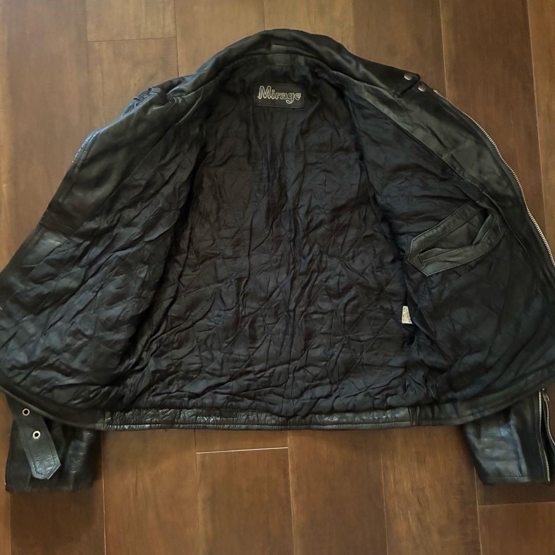 80s vintage mirage レザーダブルライダースジャケット 古着